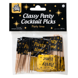 Party Time Classy cocktailprikkers zwart/goud - Afbeelding 2