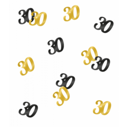 30 jaar Classy tafelconfetti zwart/goud