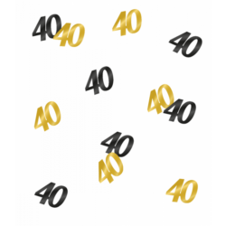 40 jaar Classy tafelconfetti zwart/goud