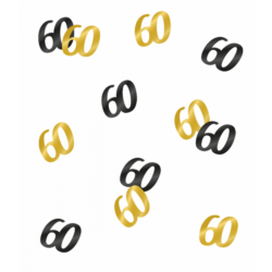 60 jaar Classy tafelconfetti zwart/goud