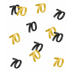 70 jaar Classy tafelconfetti zwart/goud