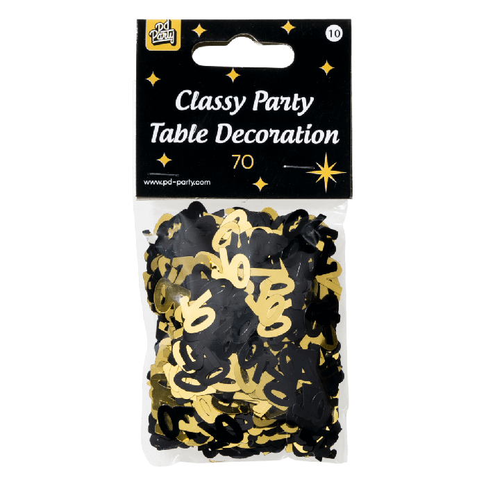 70 jaar Classy tafelconfetti zwart/goud - Afbeelding 2