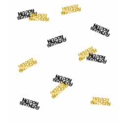 Happy Birthday Classy tafelconfetti zwart/goud