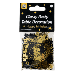 Happy Birthday Classy tafelconfetti zwart/goud - Afbeelding 2