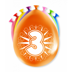Ballonnen 12inch/30cm 3 jaar/ 8 st