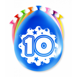 Ballonnen 12inch/30cm 10 jaar/ 8 st