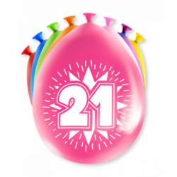 Ballonnen 12inch/30cm 21 jaar/ 8 st