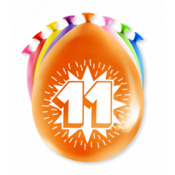 Ballonnen 12inch/30cm 11 jaar/ 8 st