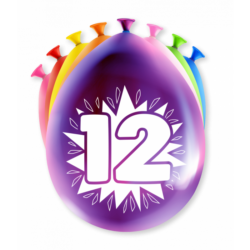 Ballonnen 12inch/30cm 12 jaar/ 8 st
