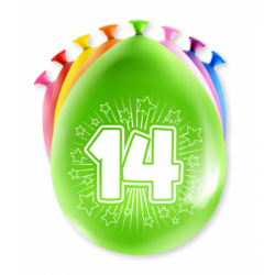 Ballonnen 12inch/30cm 14 jaar/ 8 st