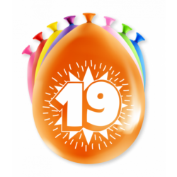 Ballonnen 12inch/30cm 19 jaar/ 8 st