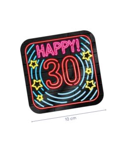 Onderzetters 25 jaar neon 6 stuks