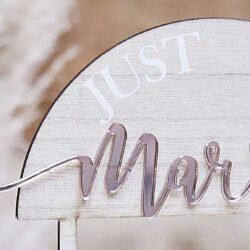 Just Married Wooden Wedding Cake Topper Ginger Ray - Afbeelding 3