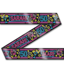 Afzetlint Sarah 50 jaar Neon