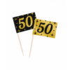 50 jaar Classy cocktailprikkers zwart/goud