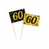 60 jaar Classy cocktailprikkers zwart/goud
