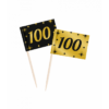 100 jaar Classy cocktailprikkers zwart/goud
