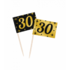 30 jaar Classy cocktailprikkers zwart/goud