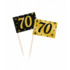 70 jaar Classy cocktailprikkers zwart/goud