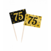 75 jaar Classy cocktailprikkers zwart/goud