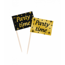 Party Time Classy cocktailprikkers zwart/goud