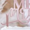Mr and Mrs Rose Gold Acrylic Wedding Cake Topper Ginger Ray - Afbeelding 3