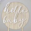 Hello Baby Wood and Acrylic Baby Shower Cake Topper Ginger Ray - Afbeelding 3