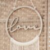Wooden Love Macrame Wall Hanging Hoop Ginger Ray - Afbeelding 3